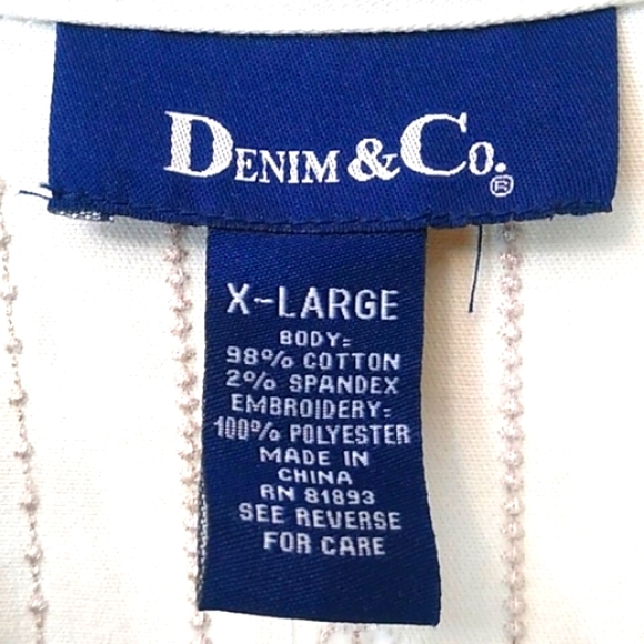 Denim & Co. Embroidered Classic Denim Jacket, XL, NWoT - Picture 7 of 10